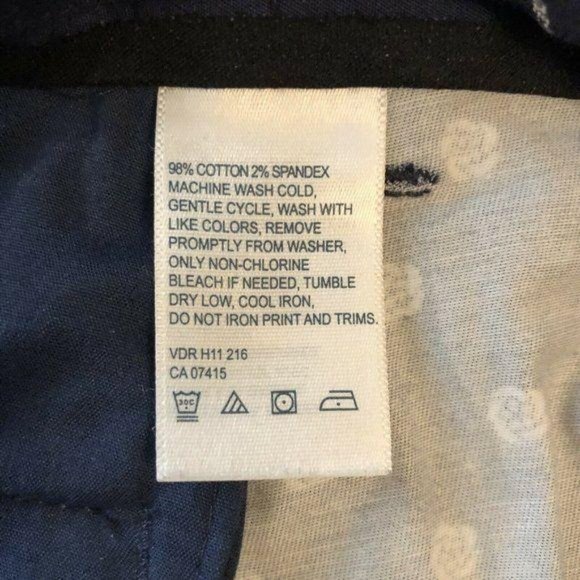 Nautica Size 12 Blue White Floral Knots Flat Front Pockets Casual Pants‎ - Picture 5 of 5